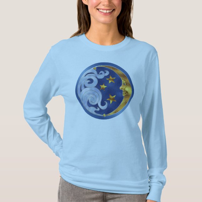Celestial Moon and Stars T-Shirt (Front)