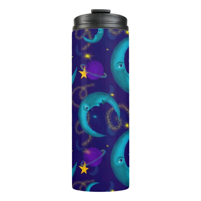 Celestial Moon and Stars Thermal Tumbler (Front)