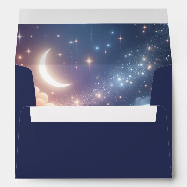 Celestial Moon and Stars Wedding Envelope (Back (Bottom))
