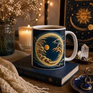 Celestial Moon and Sun Vintage Mystical Night Sky Coffee Mug