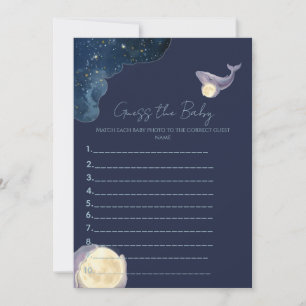 Celestial Moon Baby Shower Guess the Baby Game W Invitation