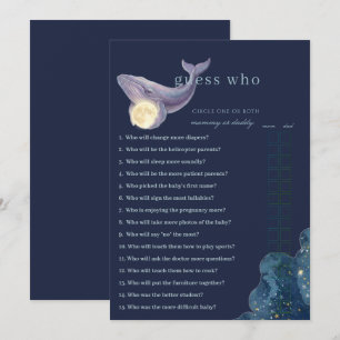 Celestial Moon Baby Shower Guess Who Game Card W