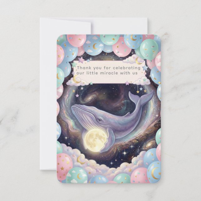 Celestial Moon Baby Shower Thank You Card (Front)