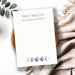 Celestial Moon Blank Jewellery Watercolor Display Business Card