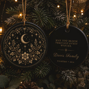 Celestial Moon Botanical Winter Solstice Ceramic Tree Decoration