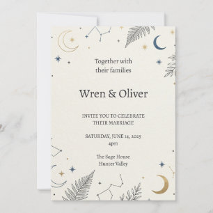Celestial Moon Constellation Wedding Invitation