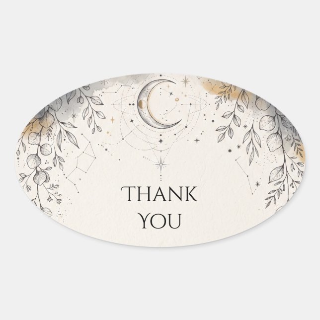 Celestial Moon Constellation Wedding Sticker (Front)