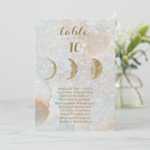 Celestial Moon Custom Names Wedding Seating Chart Announcement