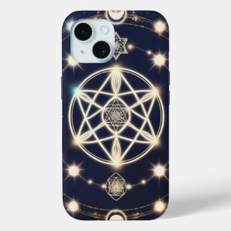 Celestial Moon Cycle Mandala – Sacred Geometry iPhone 15 Case