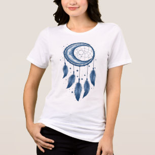 Celestial Moon Dreamcatcher T-Shirt - Vintage Boho Tri-Blend Shirt