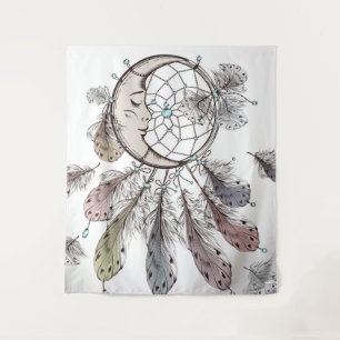 Celestial Moon Dreamcatcher Tapestry