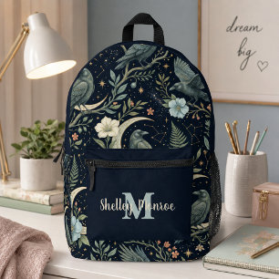 Celestial Moon & Floral Backpack