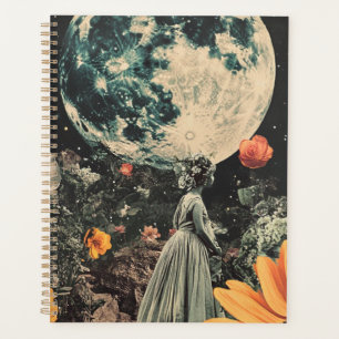 Celestial Moon Garden Sepia Floral Girl Planner