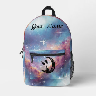 Celestial Moon Goddess/ Galaxy & Stars Aesthetic Printed Backpack