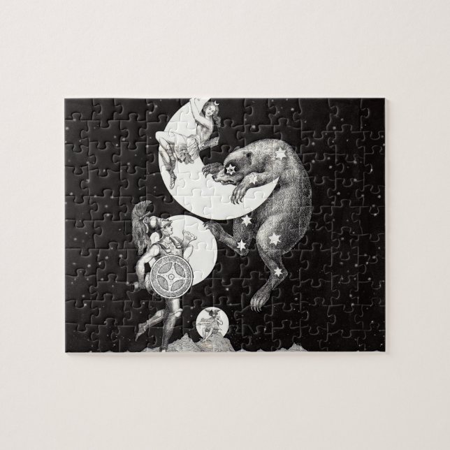 Celestial Moon Goddess Luna Ursa Major and Mars Jigsaw Puzzle (Horizontal)