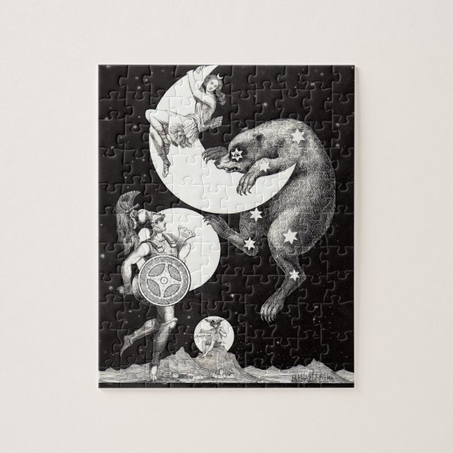 Celestial Moon Goddess Luna Ursa Major and Mars Jigsaw Puzzle (Vertical)