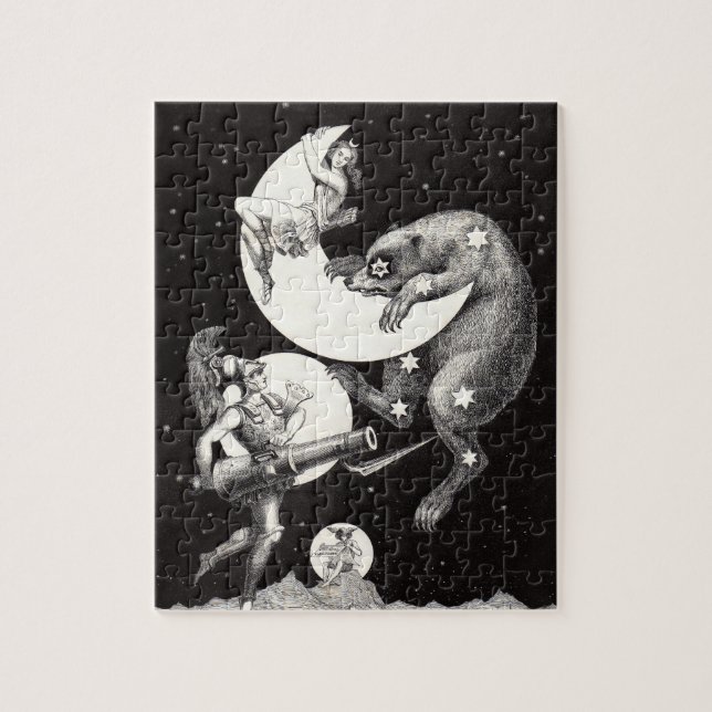 Celestial Moon Goddess Luna Ursa Major and Mars Jigsaw Puzzle (Vertical)