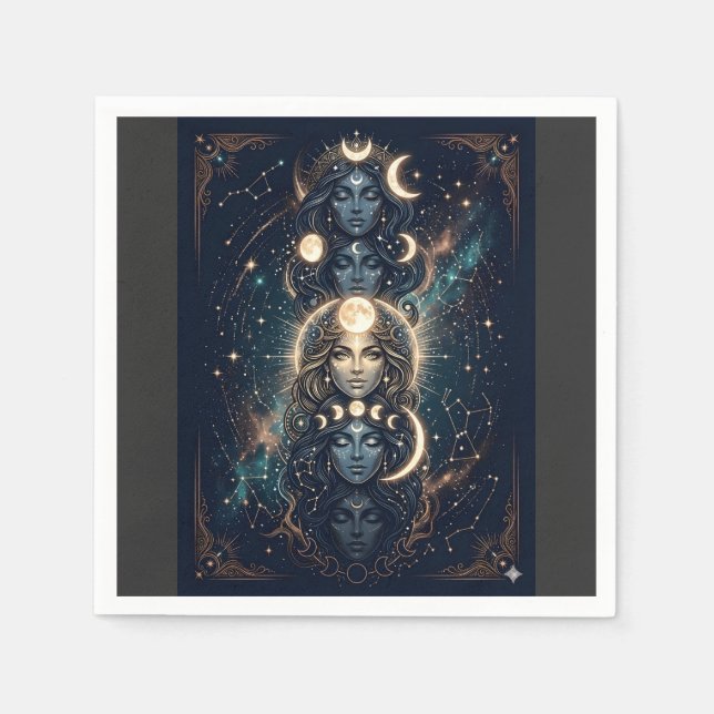 Celestial Moon Goddess Mystical  Napkin (Front)