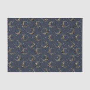 Celestial Moon Gold Starry Night Pattern Tissue Paper