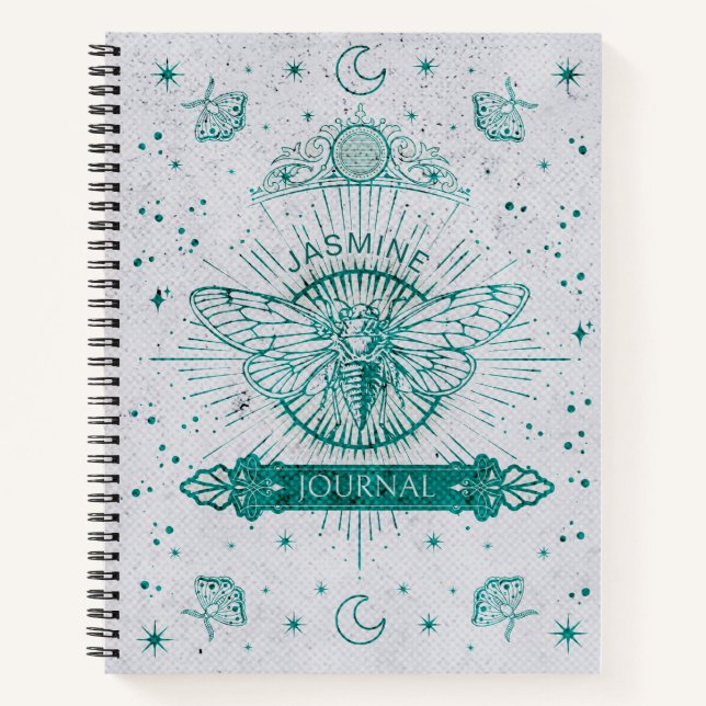 Celestial Moon Moth Personalised Journal (Front)