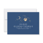 Celestial Moon Navy Blue Save the Date