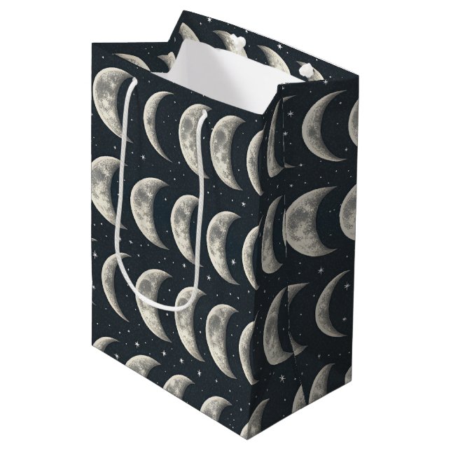 Celestial Moon Phase (2) Medium Gift Bag (Front Angled)