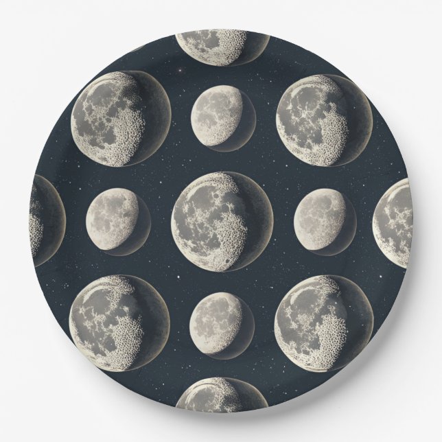 Celestial Moon Phase (2) Paper Plate (Front)