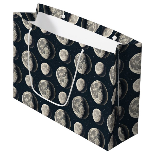 Celestial Moon Phase (3) Large Gift Bag (Front Angled)