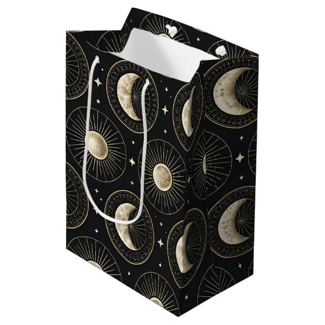 Celestial Moon Phase (5) Medium Gift Bag (Front Angled)