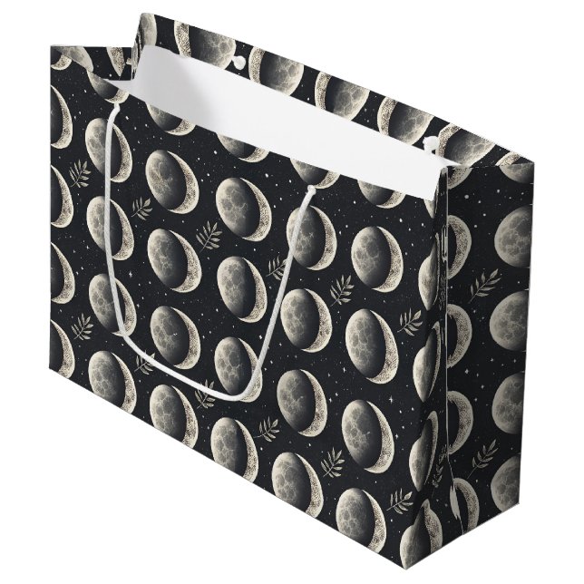 Celestial Moon Phase (6) Large Gift Bag (Front Angled)