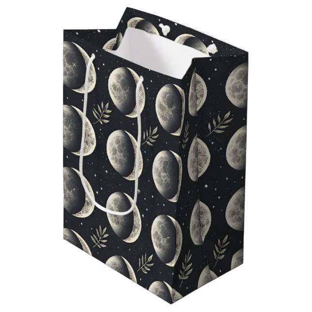 Celestial Moon Phase (6) Medium Gift Bag (Front Angled)