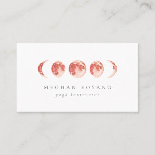 Celestial Moon Phase   Coral Business Card