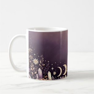 Celestial Moon Phases Crystal Botanical Mug