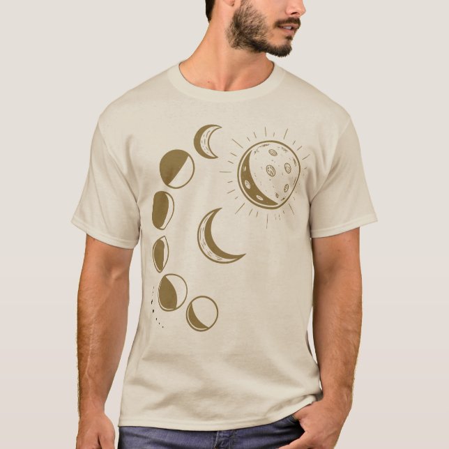  Celestial Moon Phases & Earth T-Shirt - Aesthetic (Front)