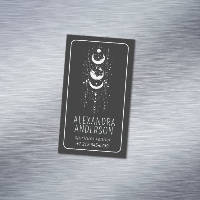 Celestial Moon Phases Mystical Esoteric Spiritual Magnetic Business Card (In Situ)