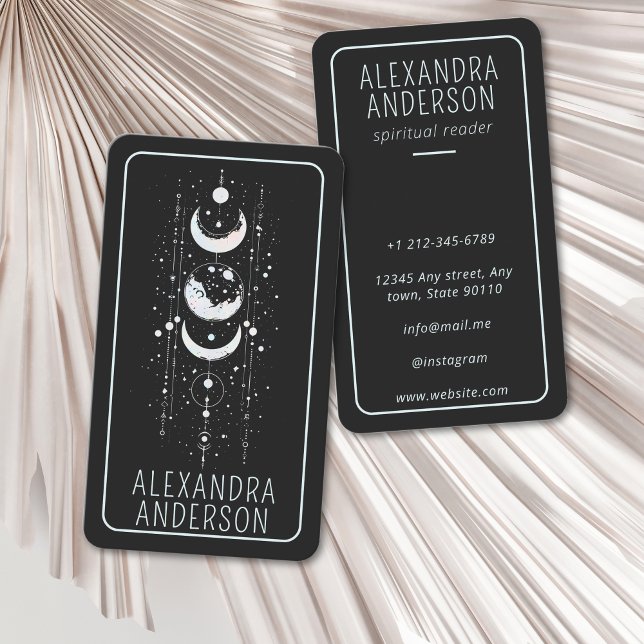 Celestial Moon Phases Mystical Holistic Spiritual Business Card (Celestial Moon Phases Mystical Holistic Spiritual Business Card)