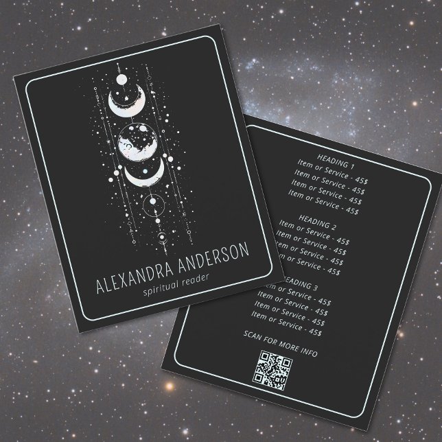 Celestial Moon Phases Mystical Spiritual QR Code  Flyer (Creator Uploaded)