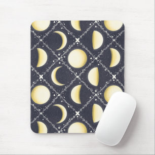 Celestial Moon Phases Pattern Mouse Mat