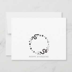 Celestial Moon Phases Snake Personalised Card