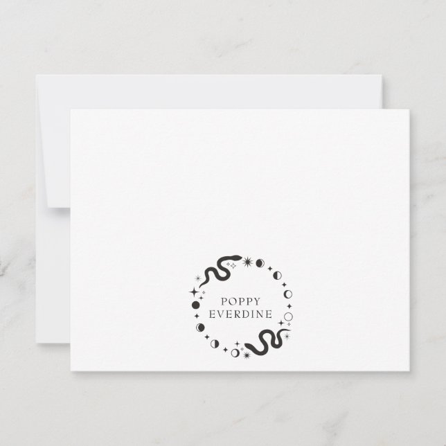 Celestial Moon Phases Snake Personalised Logo Card (Front)