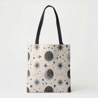 celestial moon phases tote bag