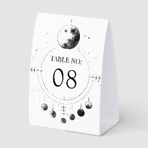 Celestial Moon Phases Wedding Table Number