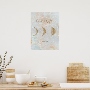 Celestial Moon Simple Chic Elegant Wedding  Poster