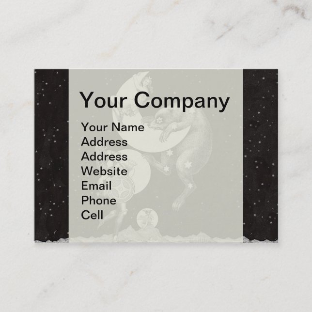 Celestial Moon Sky Universe God Night Illustration Business Card (Front)