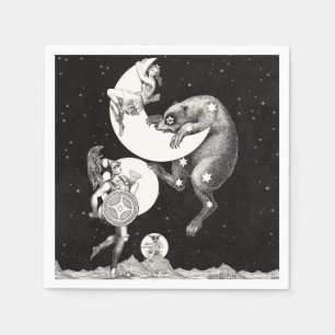 Celestial Moon Sky Universe God Night Illustration Napkin