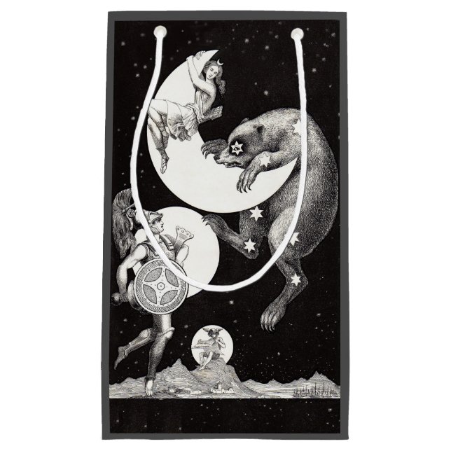 Celestial Moon Sky Universe God Night Illustration Small Gift Bag (Front)