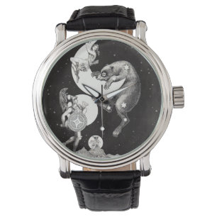 Celestial Moon Sky Universe God Night Illustration Watch
