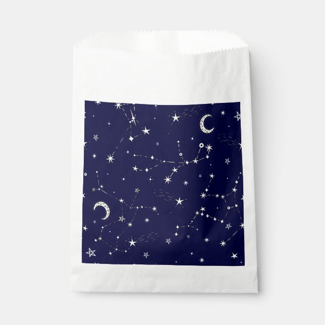 celestial moon star constellation blue favour bags (Front)