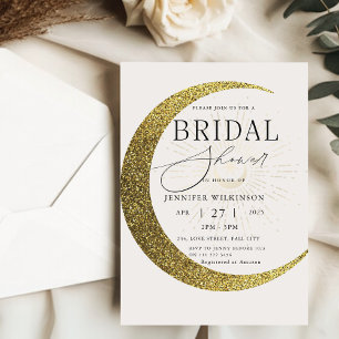 Celestial Moon Starry Night Mystical Bridal Shower Invitation