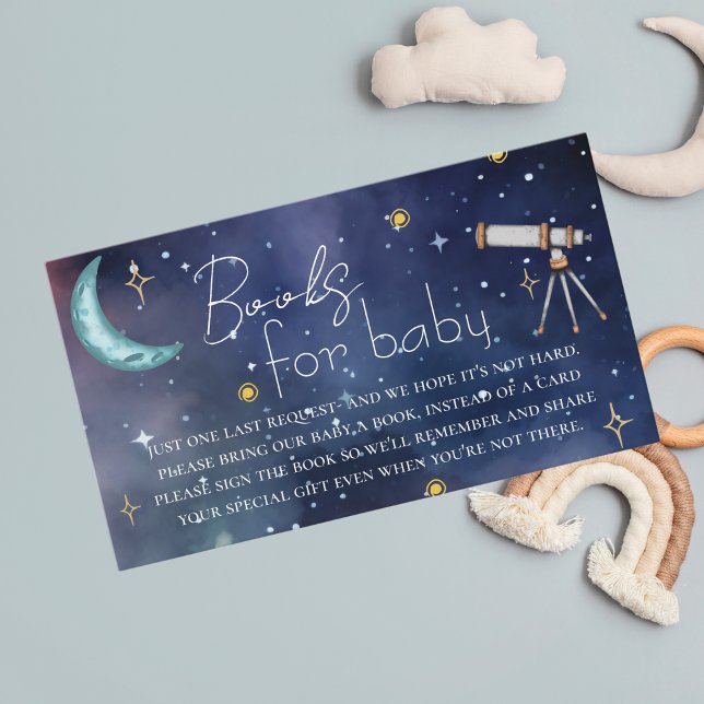 Celestial Moon & Stars Baby Books Enclosure Card (Creator Uploaded)